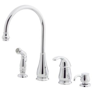 Pfister Treviso Polished Chrome 1 Handle High Arc Kitchen Faucet with Side Spray