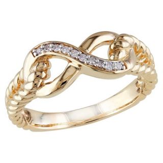 05 CT. T.W. Round Cut Diamond Infinity Design Ring in 10K Yellow Gold