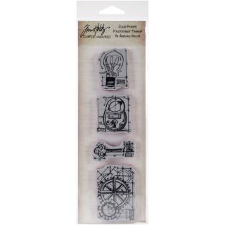 Tim Holtz Mini Blueprints Strip Cling Rubber Stamps 3X10 Industrial