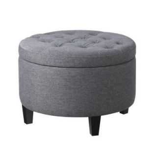 Home Decorators Collection Emma Textured Ottoman in Charcoal 0847000270