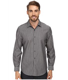 Perry Ellis L S Jacquard Stripe Shirt Black
