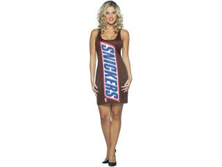 Chocolate Snickers Candy Bar Wrapper Brown Tank Dress Costume Adult Standard