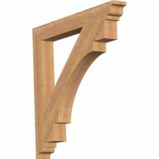 Ekena Millwork 3.5 in. x 32 in. x 32 in. Western Red Cedar Merced Traditional Smooth Bracket BKT04X32X32MRC01SWR