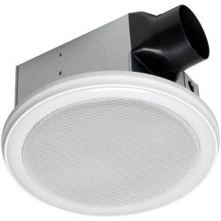Home Netwerks Decorative White 90 CFM Bluetooth Stereo Speaker Bath Fan with LED Light 7130 02 BT