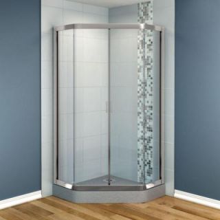 MAAX Intuition 36 in. x 36 in. x 70 in. Neo Angle Frameless Corner Shower Door with Clear Glass in Nickel Finish DISCONTINUED 137240 900 105 000