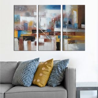 Hand painted Abstract 501 3 piece Gallery wrapped Canvas Art Set