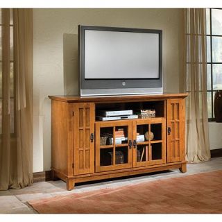 Home Styles Arts and Crafts TV Credenza   Cottage Oak