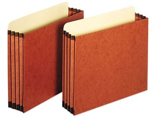 3 1/2 Inch Expansion File Cabinet Pockets, Straight, Letter, Redrope, 10/Box