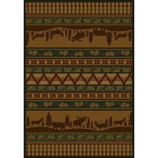 United Weavers Of America Marshfield Brown Rectangular Indoor Woven Lodge Area Rug (Common 5 x 8; Actual 63 in W x 86 in L)