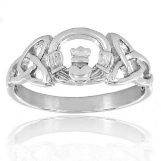 Stainless Steel Celtic Trinity Knot Claddagh Ring