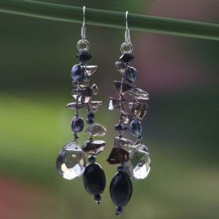 Silver Nocturnal Symphony Pearl Waterfall Earrings (5 mm) (Thailand