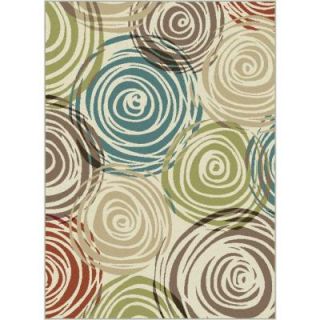 Tayse Rugs Deco Ivory 5 ft. 3 in. x 7 ft. 3 in. Contemporary Area Rug DCO1016 5x8