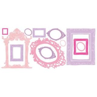 18 in. x 40 in. Pink and Purple Frames 12 Piece Peel and Stick Giant Wall Decals RMK2043GM