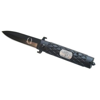 Defender 8 inch Black Steel Folding Pocket Knife  