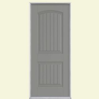 Masonite 32 in. x 80 in. Cheyenne 2 Panel Painted Smooth Fiberglass Prehung Front Door with No Brickmold 49669