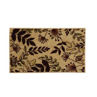 Mohawk Home Laurel Leaves Brown Rectangular Indoor Tufted Throw Rug (Common 2 x 3; Actual 20 in W x 34 in L x 0.5 ft Dia)