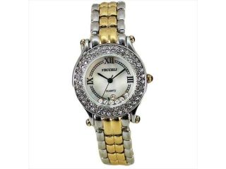 Vecceli Italy L 518 silver gold White Ladies Watch Band