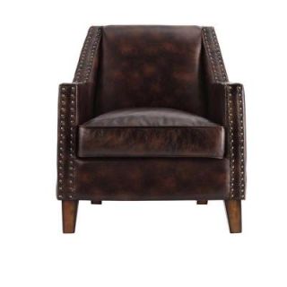 Home Decorators Collection Tyler Brown Bonded Leather Accent Chair 1599800820
