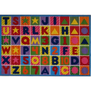 Fun Rugs Numbers and Letters Kids' Rug, Multi Color, 7'3" x 11'