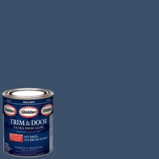 Glidden Trim and Door 1 qt. Rich Navy Gloss Interior/Exterior Oil Paint GL  307  04