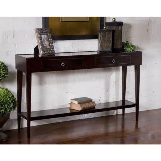 Cappuccino Finish Console Sofa Entry Table with Drawer