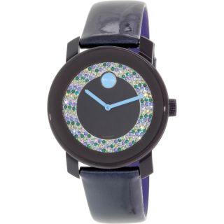 Movado Womens Bold 3600320 Blue Leather Swiss Quartz Watch   17722311