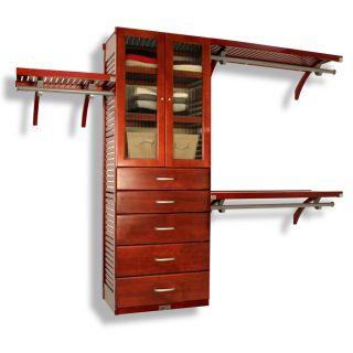 John Louis Home 10 ft x 96 ft Red Mahogany Wood Closet Kit