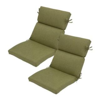 Hampton Bay Green Solid Rapid Dry Deluxe Outdoor Dining Chair Cushion (2 Pack) 7719 02003000