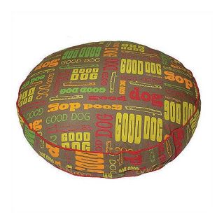 Good Dog Pattern Round Dog Pillow by George SF
