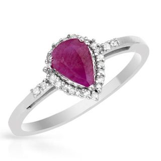 Ring with 0.99ct TW Diamonds and Ruby in White Gold   16532389