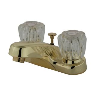 Elements of Design Americana Polished Brass 2 Handle 4 in Centerset Bathroom Faucet (Drain Included)