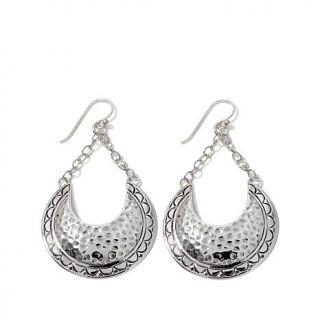 Studio Barse Door Knocker Hammered and Polished Sterling Silver Dangle Earrings   7744403