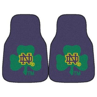 FANMATS Notre Dame University 18 in. x 27 in. 2 Piece Carpeted Car Mat Set 6037