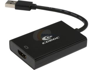 Coboc AD U32HD 6 BK 7 inch Black color USB 3.0 to HDMI External Video Card Adapter  USB to Display Graphics Converter– 1920x1200/1080P