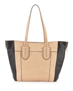 Oryany Kristen Pebbled Leather Tote Bag, Almond/Multi