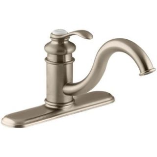 KOHLER Fairfax Single Handle Standard Kitchen Faucet in Vibrant Brushed Bronze K 12171 BV