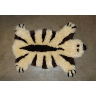Bowron Sheepskin Designer Bear Animal Ivory Area Rug