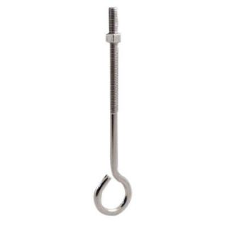 Lehigh 3/8 in. x 8 in. 225 lb. Coarse Stainless Steel Eyebolt with Nut (5 Pack) 7136OL