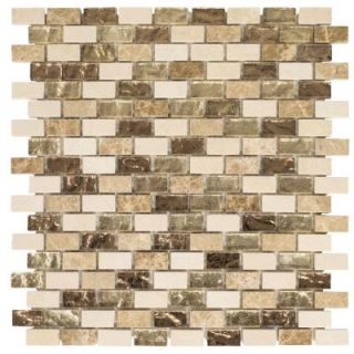 Molten 12 in. x 12 in. x 8 mm Glass/Marble Mosaic Tile 99481
