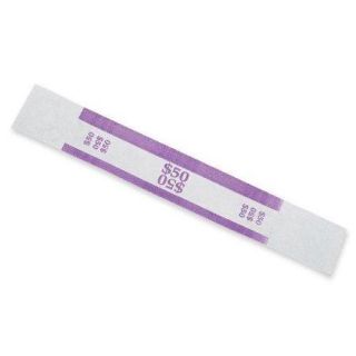 Mmf Denomination Ones Currency Strap   1.25" Width   Self sealing   20 Lb Paper Weight   Kraft   Violet (216070L19)