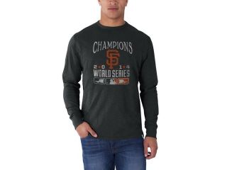 San Francisco Giants 47 Brand Charcoal 2014 World Series Champs LS T Shirt (2XL)