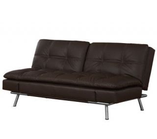 Serta Metro Faux Leather Brown Click Clack Convertible Sofa —
