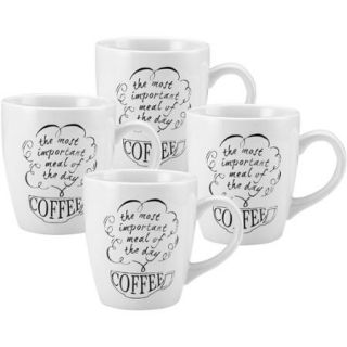 Pfaltzgraff 27 oz Jumbo The Most Important Meal of The Day Coffee Mug, Set of 4