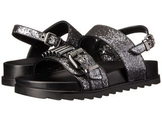 McQ Stoke Sandal Gunmetal Glitter Fabric