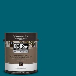 BEHR Premium Plus Ultra 1 gal. #S H 520 Peacock Tail Flat Exterior Paint 485301