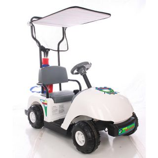 Junior Pro Golf Cart 6 Volt Quad Powered Ride On   White    National Products