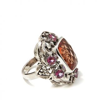 Nicky Butler 7.50ct Sunset Quartz and Pink Topaz Sterling Silver Cushion Ring   8035226