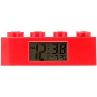 LEGO Brick Kids' Plastic Red Alarm Clock