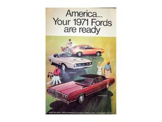 1971 Ford Sales Folder Literature Piece Advertisement Options