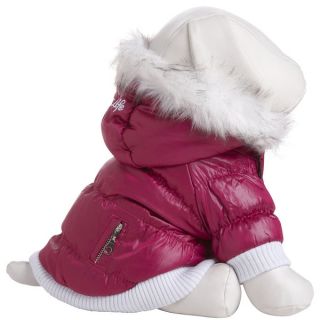 Pet Life Dark Pink Thinsulate Metallic Dog Parka with Removable Hood
